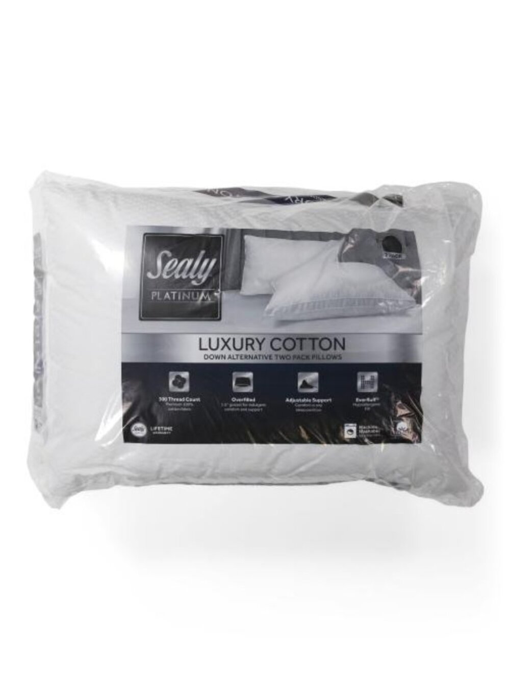 SEALY 2pk 300tc Cotton Luxury Pillows